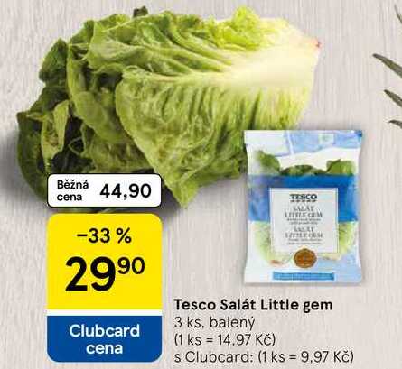 Tesco Salát Little gem, 3 ks, balený  