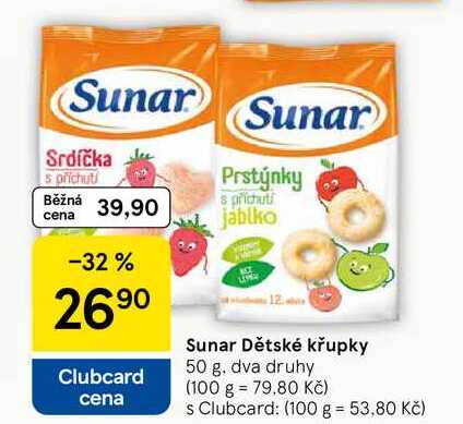 Sunar Dětské křupky, 50 g, dva druhy  