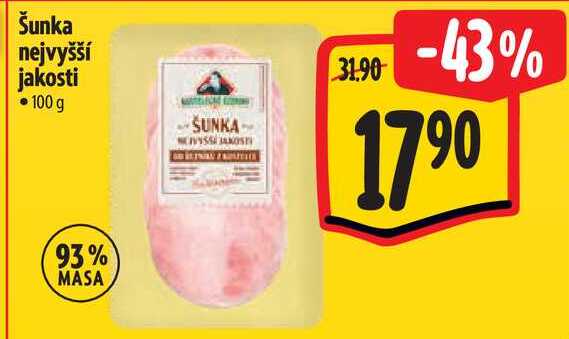 Šunka nejvyšší jakosti, 100 g