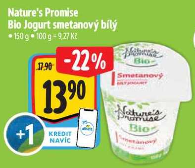 Nature's Promise Bio Jogurt smetanový bílý, 150 g