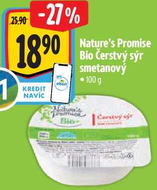 Nature's Promise Bio Čerstvý sýr smetanový, 100 g