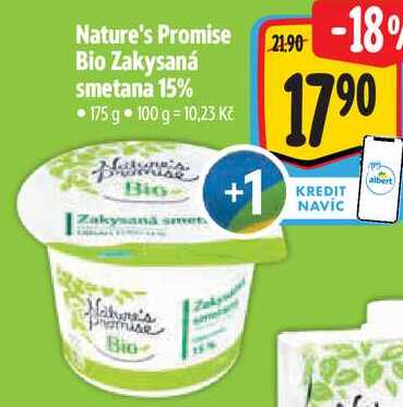 Nature's Promise Bio Zakysaná smetana 15%, 175 g 