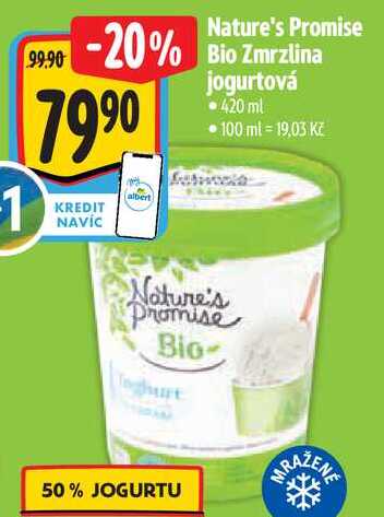 Nature's Promise Bio Zmrzlina jogurtová, 420 ml 