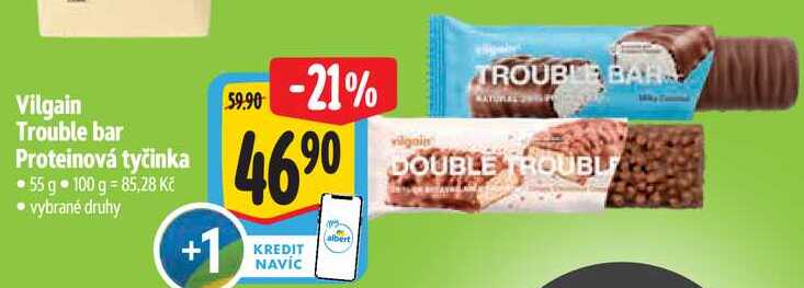 Vilgain Trouble bar Proteinová tyčinka, 55 g
