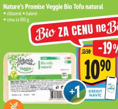 Nature's Promise Veggie Bio Tofu natural, cena za 100 g 