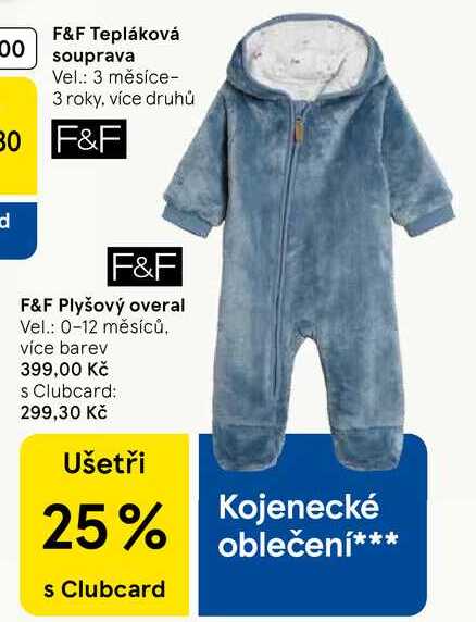 F&F Tepláková souprava Vel.: 3 měsíce- 3 roky, více druhů 