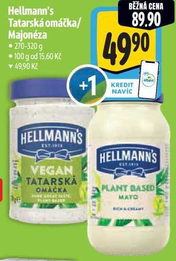 Hellmann's Tatarská omáčka/Majonéza, 270-320 g