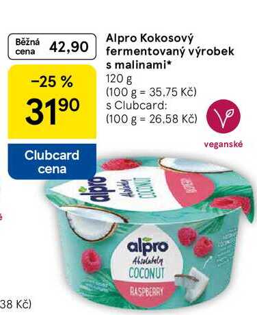 Alpro Kokosový fermentovaný výrobek s malinami, 120 g 