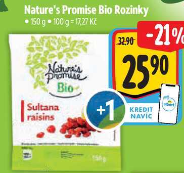 Nature's Promise Bio Rozinky, 150 g