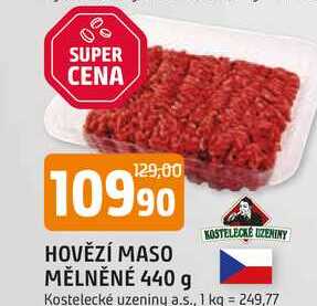 HOVĚZÍ MASO MĚLNĚNÉ 440 g 