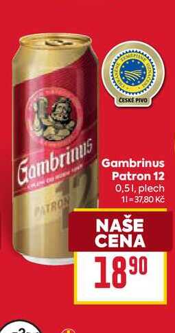 Gambrinus Patron 12 0,51, plech 