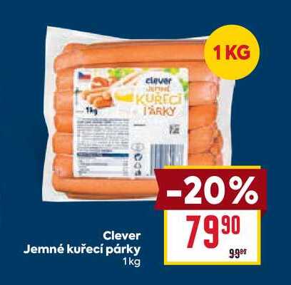 Clever Jemné kuřecí párky 1kg 