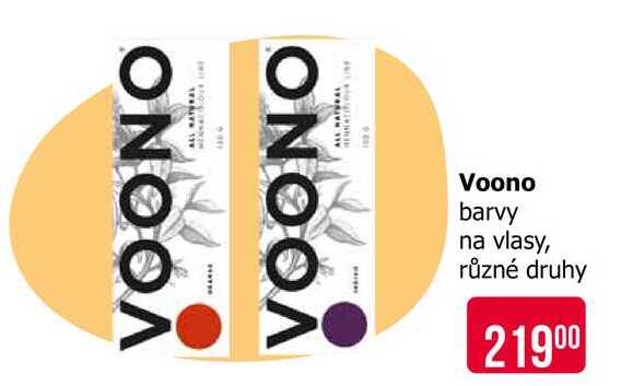 Voono barvy na vlasy, různé druhy