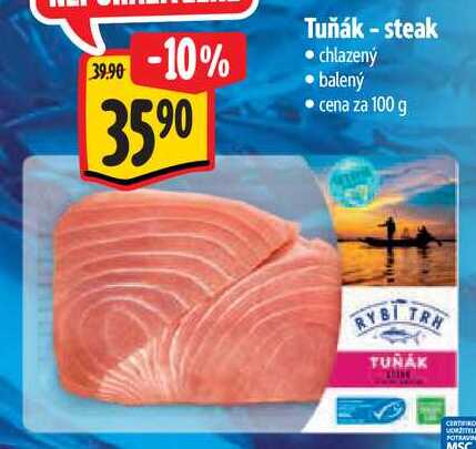 Tuňák - steak, cena za 100 g