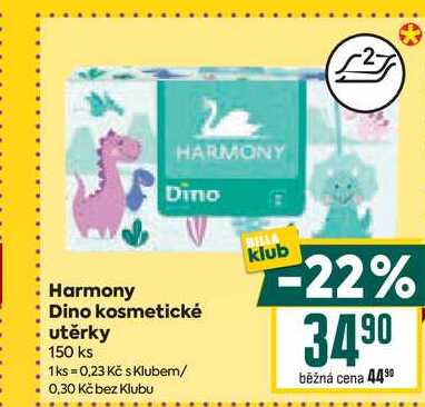 Harmony Dino kosmetické utěrky 150 ks 