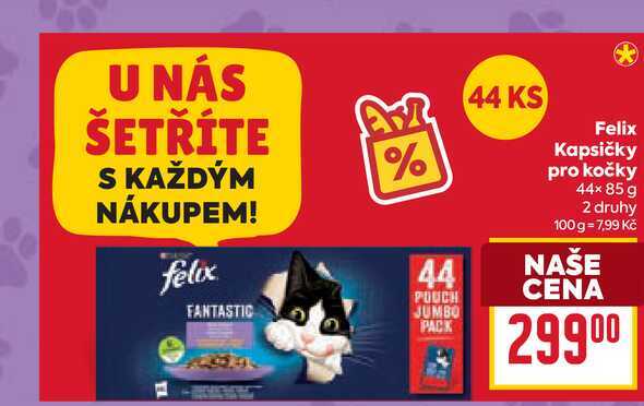 Felix Kapsičky pro kočky 44× 85 g