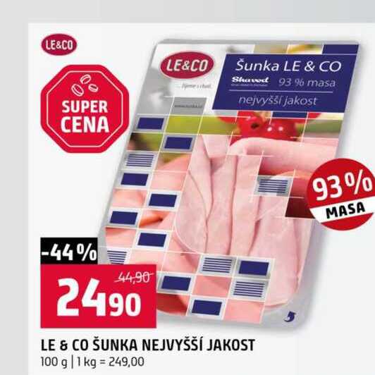 LE & CO ŠUNKA NEJVYŠŠÍ JAKOST 100 g 
