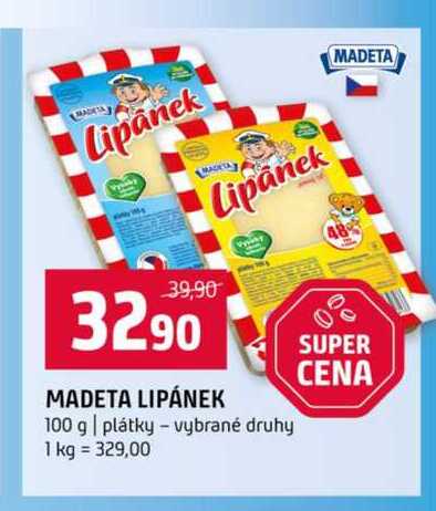 MADETA LIPÁNEK 100 g plátky vybrané druhy 