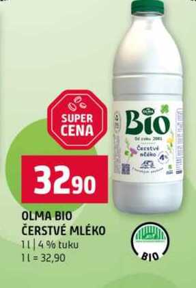 OLMA BIO ČERSTVÉ MLÉKO 1l 4% tuku 