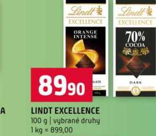 LINDT EXCELLENCE 100 g vybrané druhy 