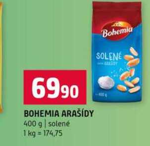 BOHEMIA ARAŠÍDY 400 g solené 