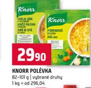 KNORR POLÉVKA 82-101 g vybrané druhy 