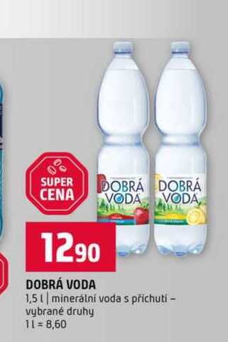 DOBRÁ VODA 1,5l minerální voda s příchutí vybrané druhy