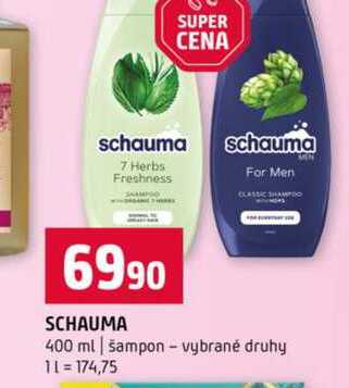 SCHAUMA 400 ml šampon vybrané druhy 