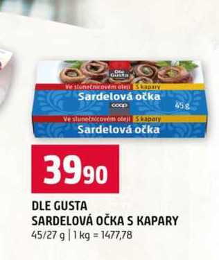 DLE GUSTA SARDELOVÁ OČKA S KAPARY 45/27 g