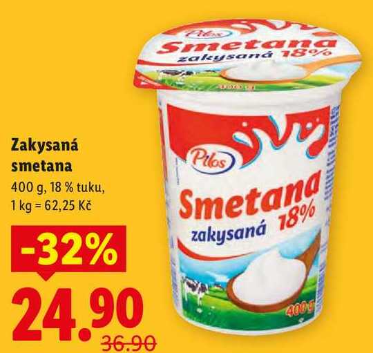 Smetana zakysaná, 400 g v akci