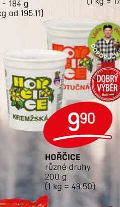 HOŘČICE různé druhy 200 g 