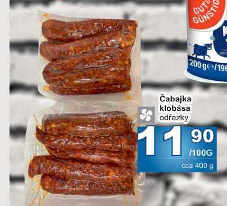 Čabajka klobása odřezky 100g