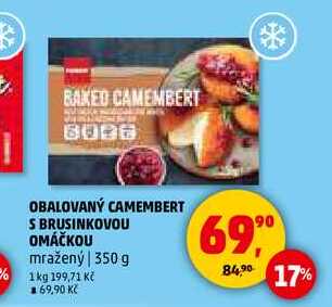 OBALOVANÝ CAMEMBERT S BRUSINKOVOU OMÁČKOU, 350 g