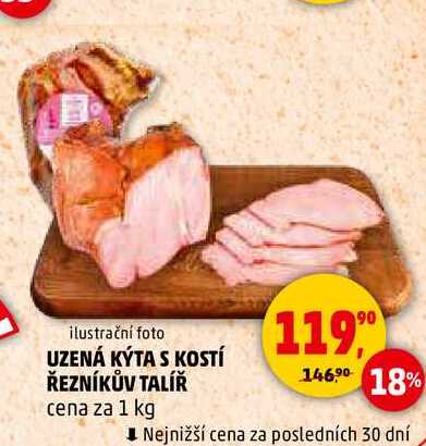 UZENÁ KÝTA S KOSTÍ ŘEZNÍKŮV TALÍŘ, 1 kg