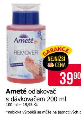 Ameté odlakovač s dávkovačem 200 ml 