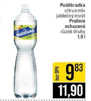 Poděbradka citrus mix jablečný most Prolinie ochucená různé druhy 1,5l