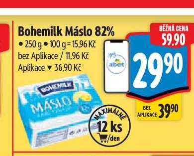 Bohemilk Máslo 82%   250 g  