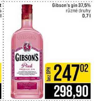 Gibson's gin 37,5% různé druhy 0,7l