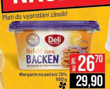 Margarin na pečeni 70% 500 g  v akci