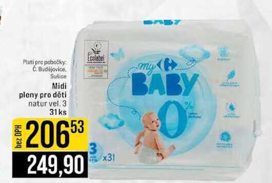 Midi pleny pro děti natur vel. 3 31 ks