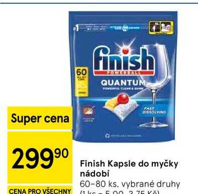 Finish Kapsle do myčky nádobí, 60-80 ks