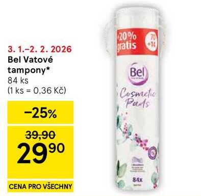 Bel Vatové tampony, 84 ks 