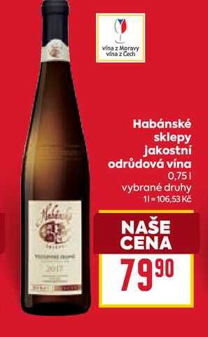 Habánské sklepy jakostní odrůdová vína 0,75l
