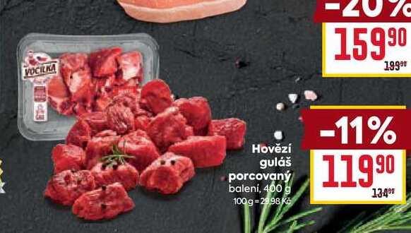 Hovězí guláš porcovaný balení, 400g 
