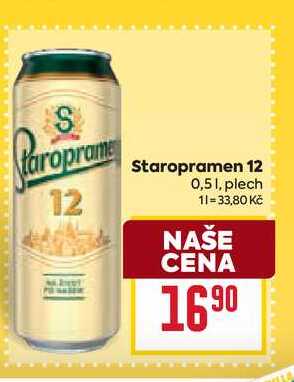 Staropramen 12 0,51, plech 