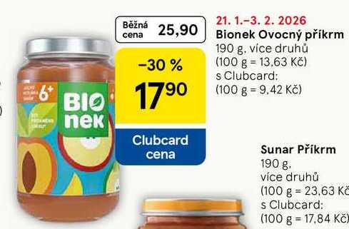 Bionek Ovocný příkrm, 190 g