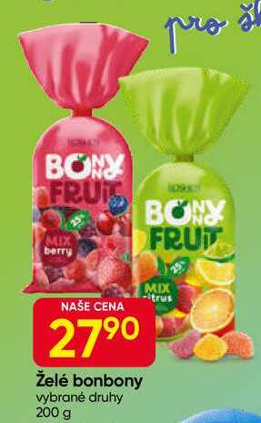 Bony fruit Želé bonbony vybrané druhy 200 g 