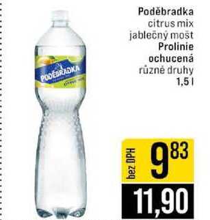 Poděbradka citrus mix jablečný most Prolinie ochucená různé druhy 1,5l