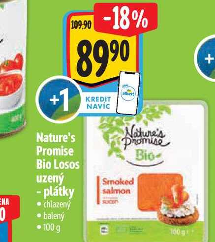  Nature's Promise  Bio Losos uzený - plátky  100 g
