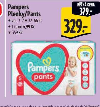 Pampers Plenky/Pants vel. 3-7, 32-66 ks  